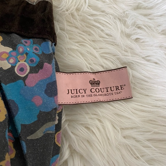 ♥️Preloved♥️ Juicy Couture Black Velour Hobo Tote Bag with Gold Hardware - Picture 8 of 10